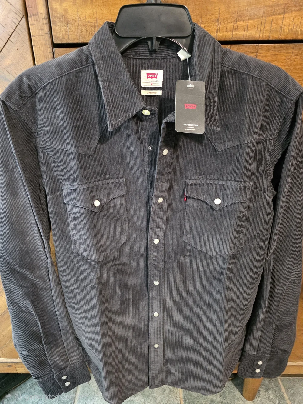 NWT! Levi's Classic Western Standard Fit corduroy snap-button shirt